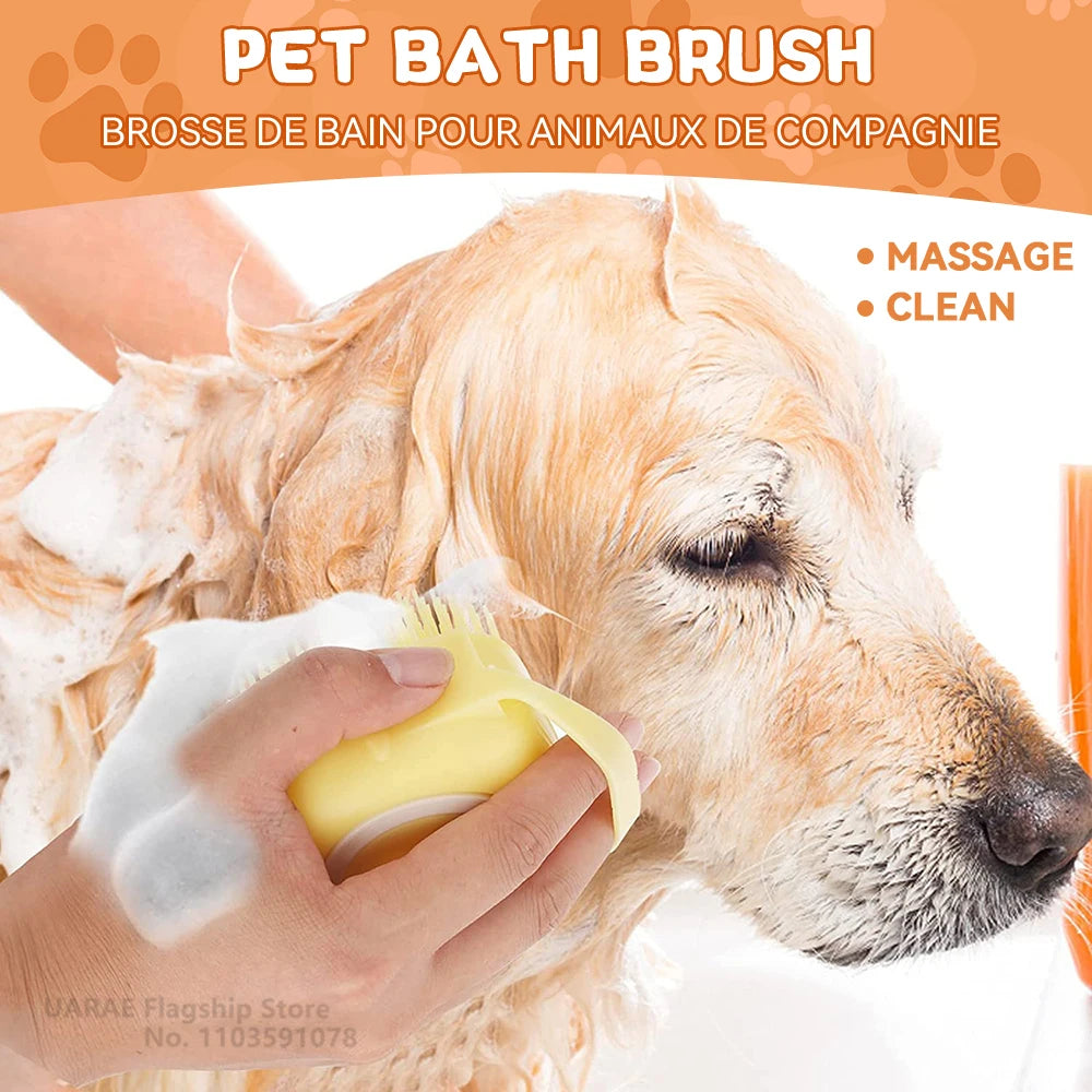 Soft Silicone Pet Bath Brushats Shower Grooming Tool